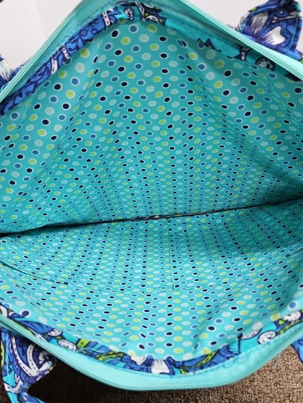 Quilted Floral Laptop Book Tote Bag Blue Turquoise Paisley Floral 16